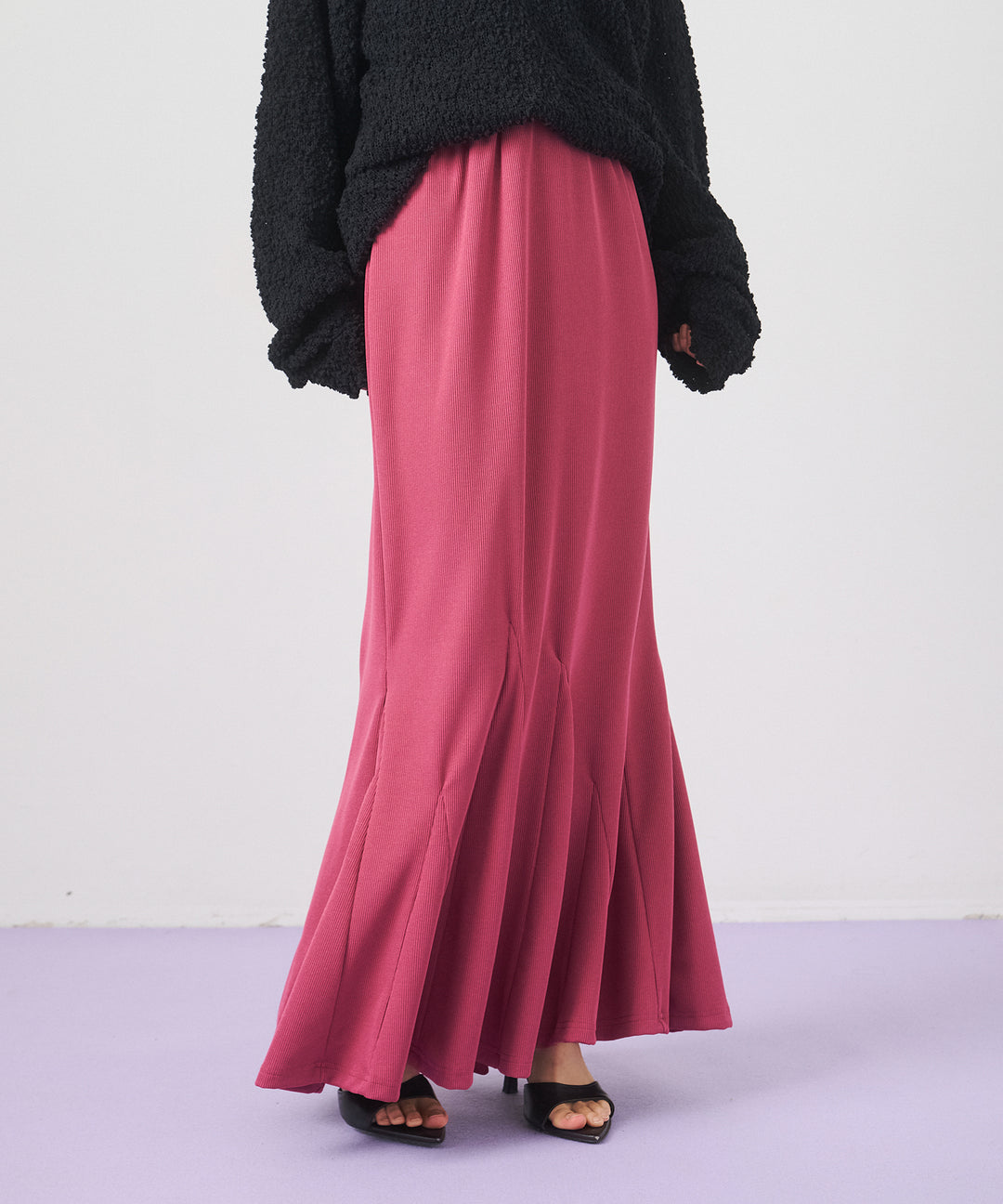 (eliuu)Ribbed Mermaid Skirt