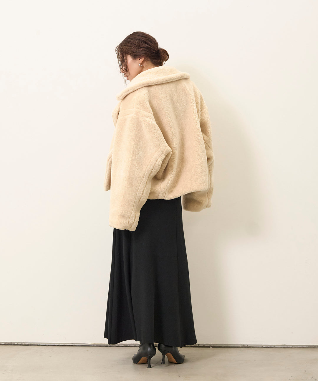 [SET]Puffy  Boa Short CT+Soft Touch Choker Knit Onepiece