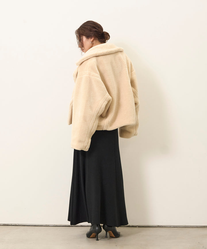 [SET]Puffy  Boa Short CT+Soft Touch Choker Knit Onepiece