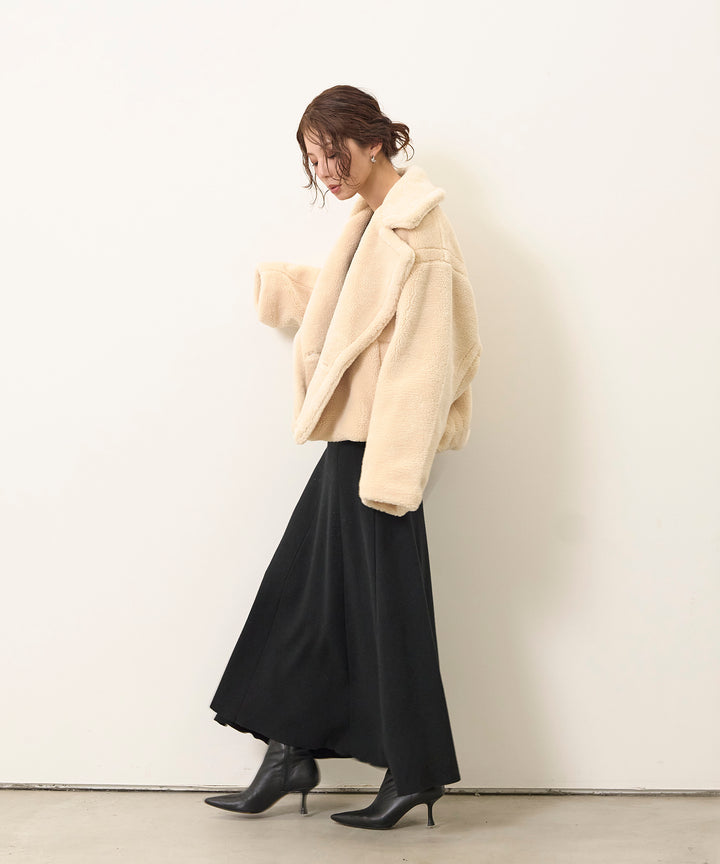 [SET]Puffy  Boa Short CT+Soft Touch Choker Knit Onepiece