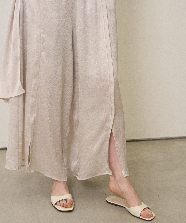 Crinkle Satin Wide Pants