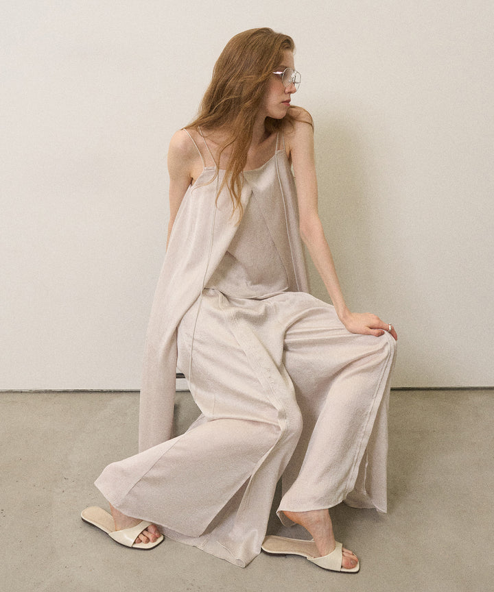 Crinkle Satin Layered C/A